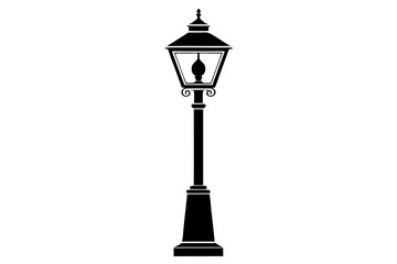 Fototapeta premium room lamp post icon silhouette vector illustration