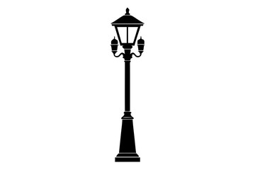 room lamp post icon silhouette vector illustration
