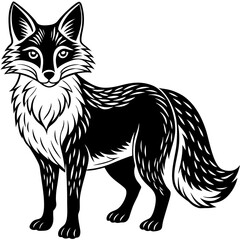 Fox Silhouette vector illustration on white background