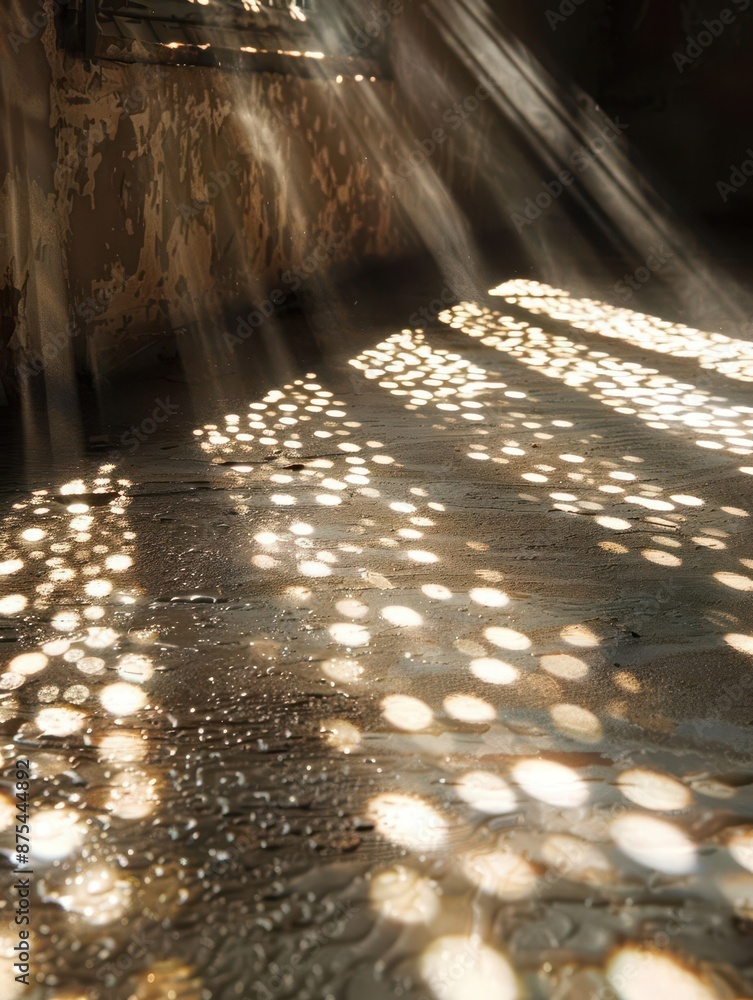 Poster abstract pattern of light and shadow cast upon a textured surface creates a captivating visual displ