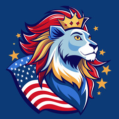 create a t-shirt featuring a regal lion with a flo