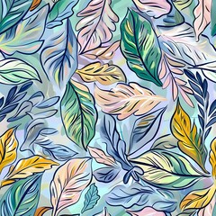 Playful Tropical Leaf and Polka Dot Background