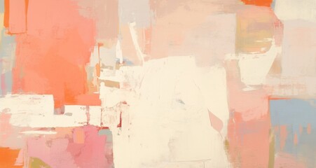 Abstract Painting with Soft Tones of Light Pink and Gray, Impressionistic Effect