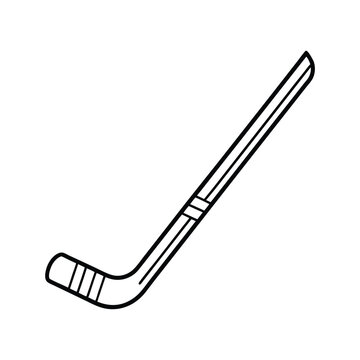 black hockey stick on white background clip art preview