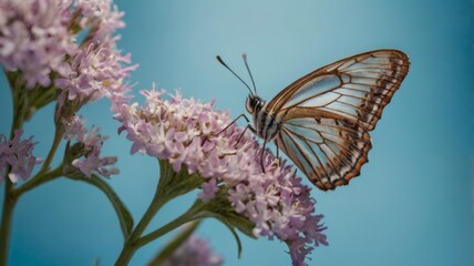Butterfly perched on flower.