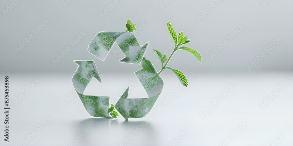 Poster visualizing sustainable resource use and waste reduction strategies in a circular economy diagram. c