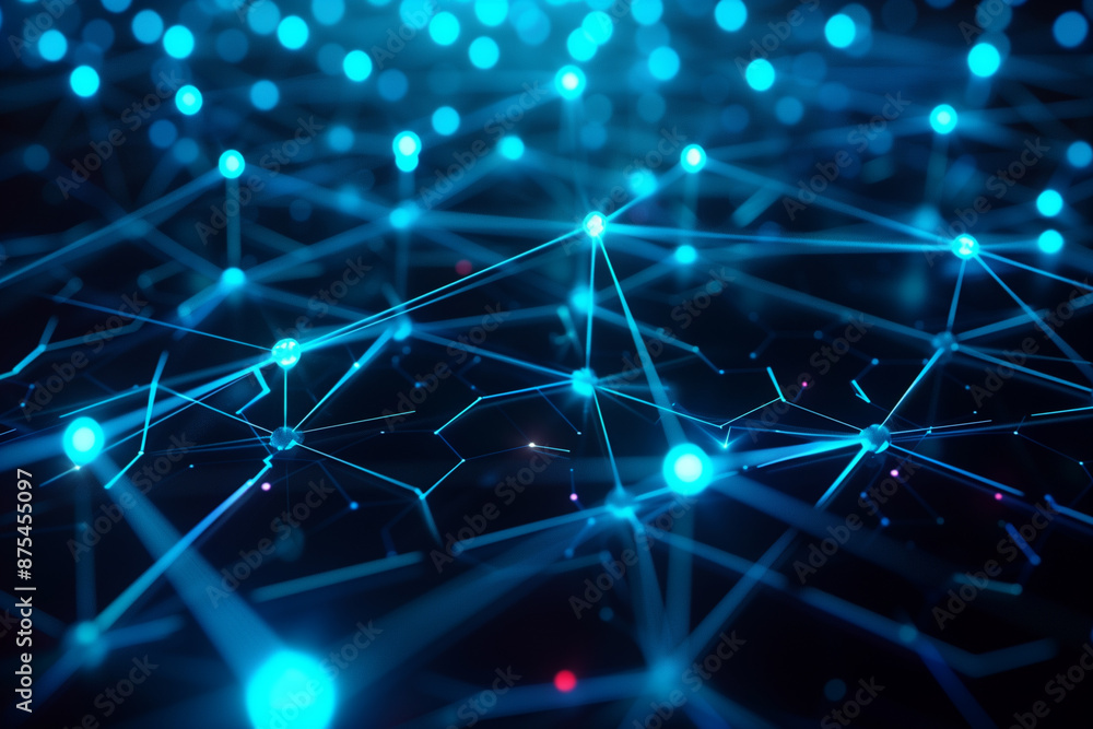 Fototapete a high-tech background that visualizes the concept of quantum computing, with abstract representatio