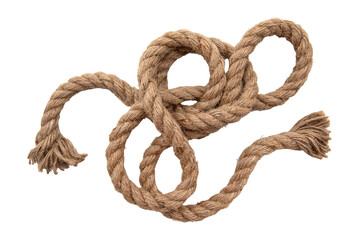 Jute. Twisted linen rope on a white background. Rope. Loop © Gudman