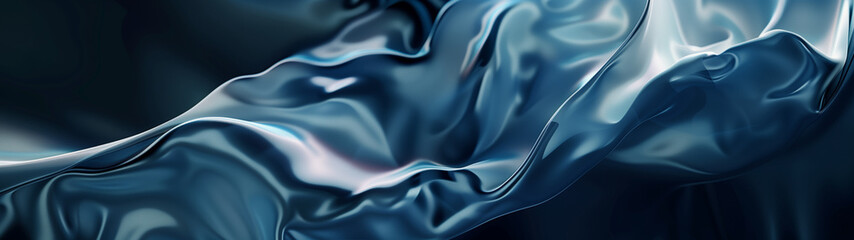 Obraz premium background of abstract blue wavy shapes, created with generative AI technology