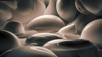 Fototapeta premium Layered Depths Soft Shapes in Glassy Forms