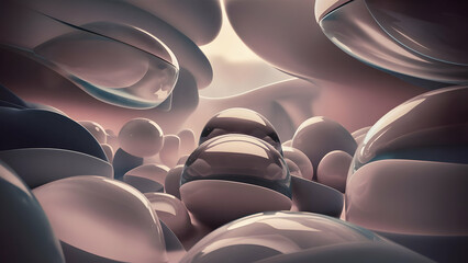 Fototapeta premium Ethereal Aesthetics Glassmorphism's Soft Focus