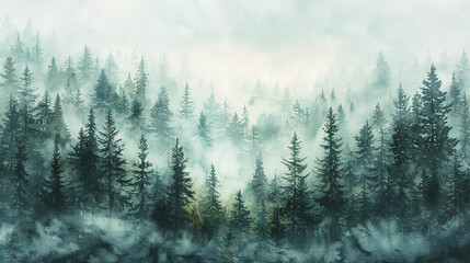 Fototapeta premium misty morning in the forest