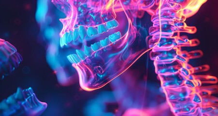 Futuristic digital artistry of a human silhouette emitting luminous energy and particles