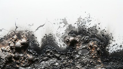 Black mold on white backdrop with room for text