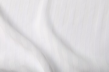 Obraz premium Texture of white striped fabric as background, top view