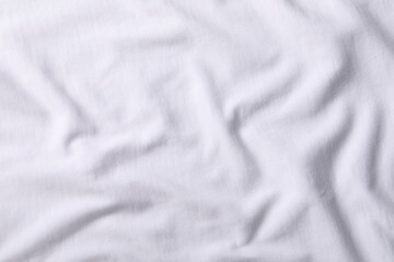 Texture of white fabric as background, top view