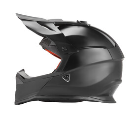 Modern motorcycle helmet with visor isolated on white