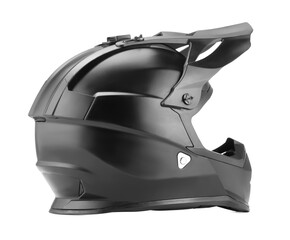 Modern motorcycle helmet with visor isolated on white