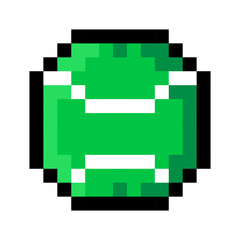 Fototapeta premium Tennis ball pixel art isolated on a white background. 8 bit illustration.