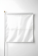 White Blank Flag Template Isolated on a White Background
