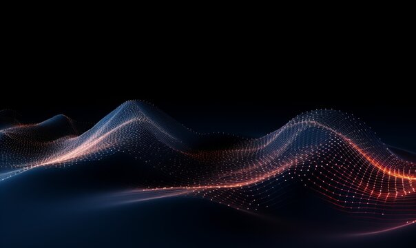 Abstract digital wave of particles. Futuristic point wave. Technology background vector. Vector illustration

