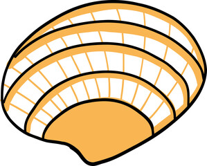 Doodle freehand drawing of seashell.	