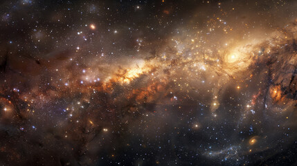 Obraz premium A starry sky with a large yellow star in the middle