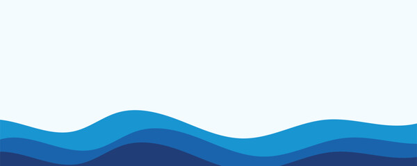 Sea waves layered vector background illustration and sea beach vector illustration.