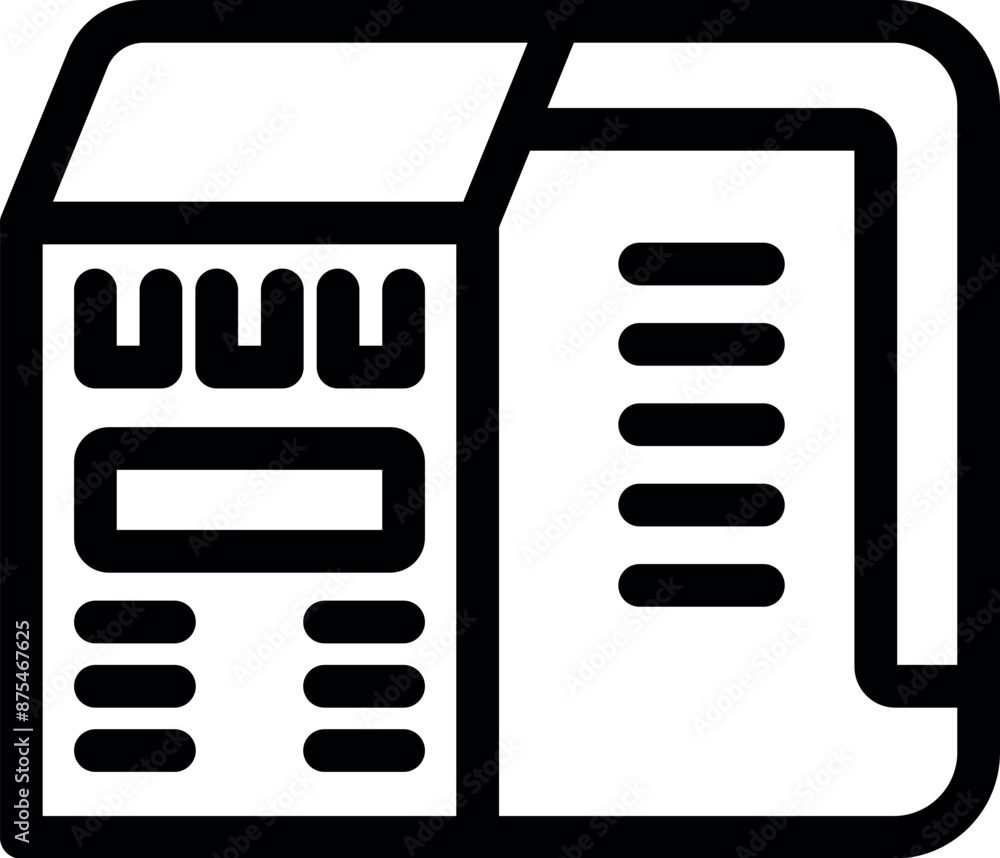 Poster simple bold outline icon representing a web hosting server providing online service
