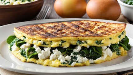 Omelet with cottage cheese, the perfect breakfast.