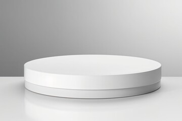 Sleek white circular podium for effective product showcasing, simple isolated background