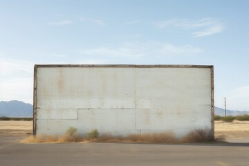 Obraz premium Weathered billboard wall on an old roadside, perfect for a nostalgic setting in road trip documentaries or retro advertising