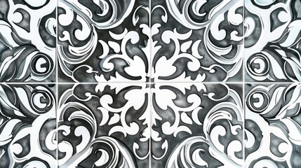 Abstract ceramic tile pattern in gray and white for copy space floors walls and wallpaper