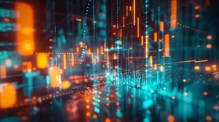 financial stock market graph on technology abstract background. Finance and investment concept