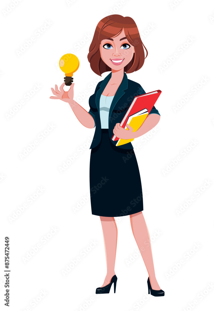 Poster Beautiful businesswoman cartoon character