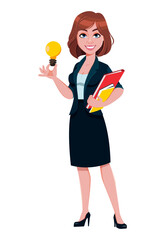 Beautiful businesswoman cartoon character