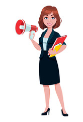 Beautiful businesswoman cartoon character