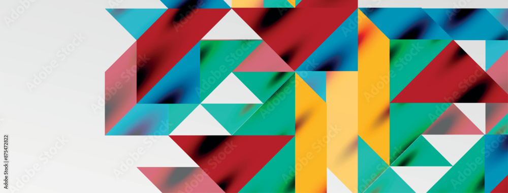Poster Tech minimal overlapping triangle shapes elements geometric graphic pattern