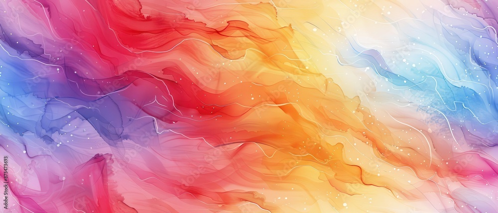 Poster abstract watercolor pattern with dynamic brushstrokes and vibrant colors, creating an artistic and f
