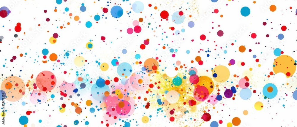 Poster a playful multicolor dot pattern on an isolated white background