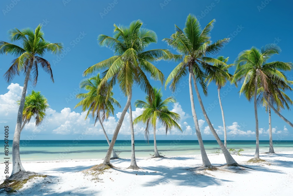 Wall mural palm trees on a beach in puerto rico