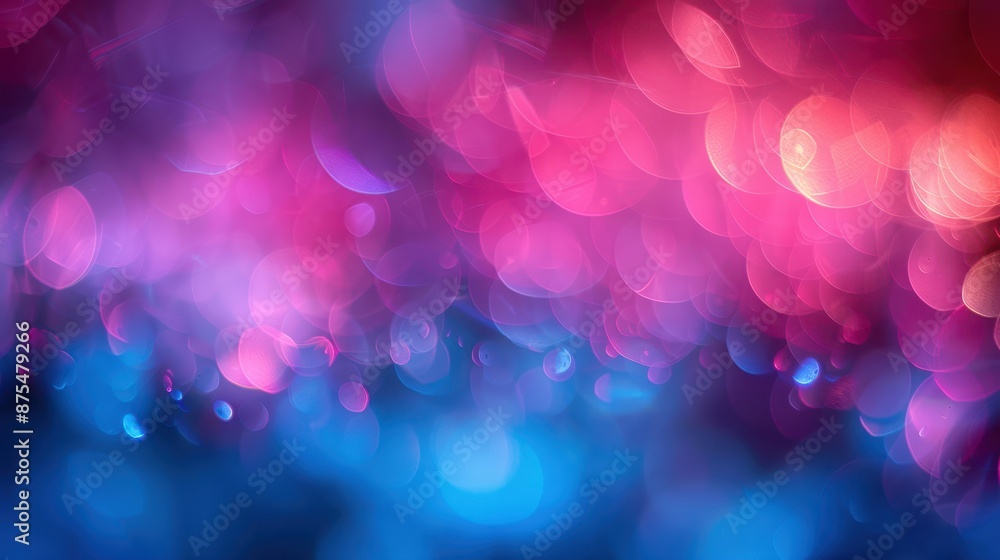 Aufkleber a mesmerizing bokeh scene featuring dreamy pink and blue light circles, creating a sense of calm and