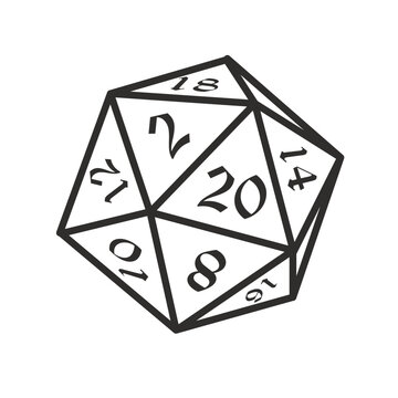  dice d20, dice rpg - Vector illustration