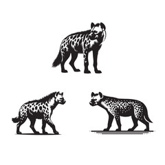 hyena silhouette set , hyena silhouette set png ,hyena free silhouette set images ,hyena hiding silhouette set images

