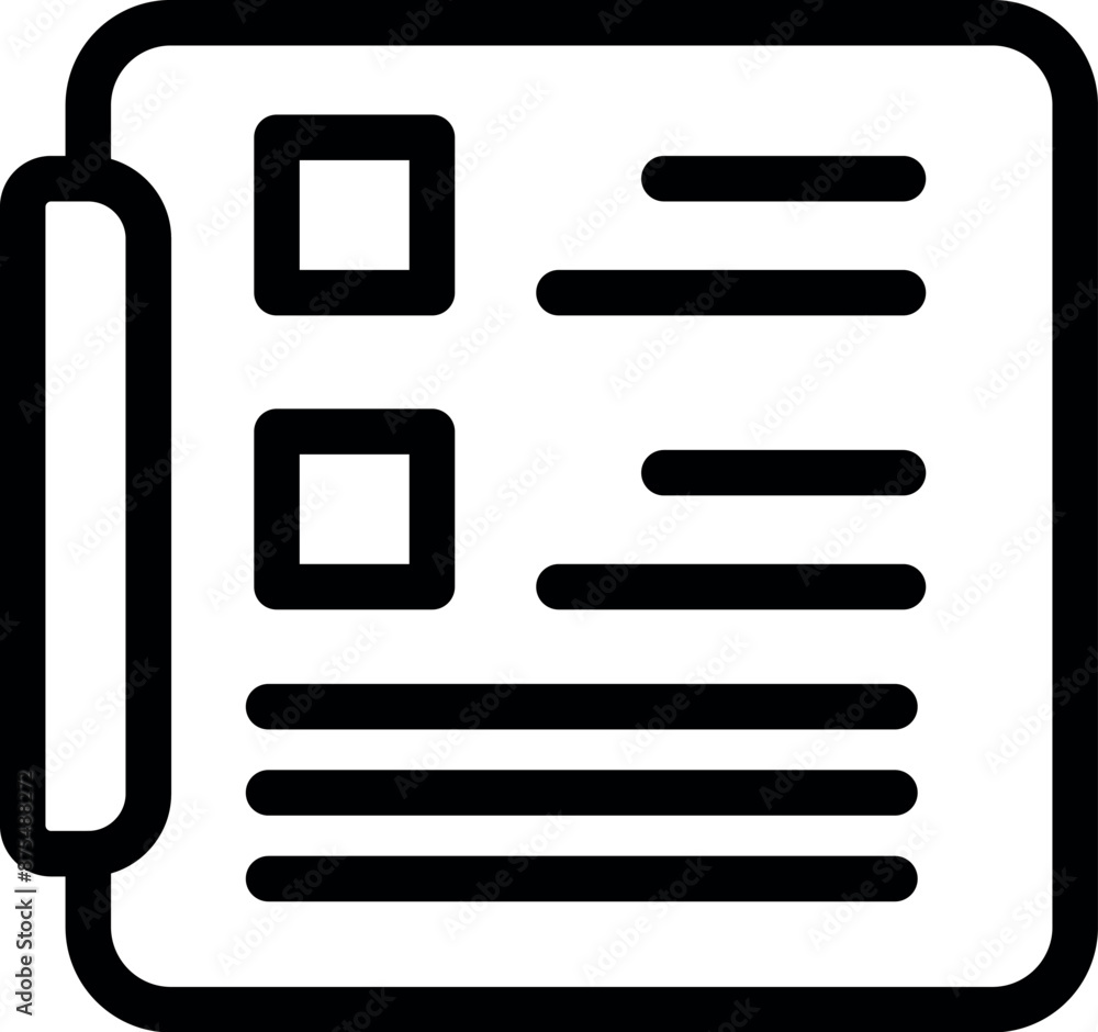 Poster simple icon of a clipboard displaying a checklist with checkboxes, ideal for representing task manag