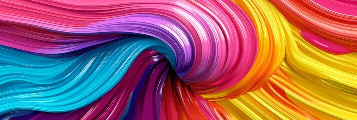 Obraz premium A colorful, abstract pattern of swirling paint in shades of pink, purple, blue, red, and yellow