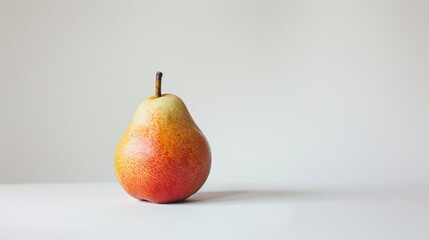 A pear is sitting on a table. Generate AI image