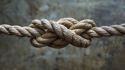 Fototapeta premium The concept of group trust and its symbol are like different ropes intertwined, forming a handshake that metaphorically represents faith, symbolizing a trusted partner for support and strength.