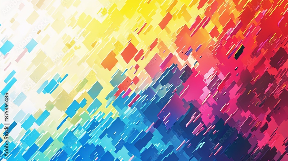 Poster Abstract Pixelated Gradient Squares In Diagonal Pattern