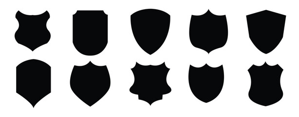 Collection of security shield icons. Protect shield. Design elements for concept of safety and protection. Vector illustration on white background in eps 10.